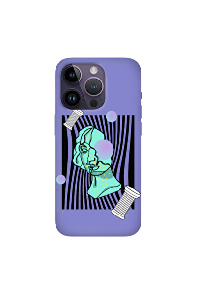 Other Apple iPhone 14 Pro Columns Purple Colored Silicone TPU Θήκη