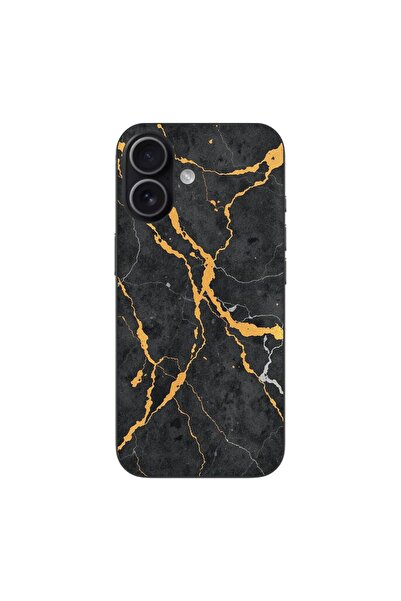 OEM Husa compatibila cu Apple iPhone 17 Silicon Gel Tpu Model Noir Gold Marble