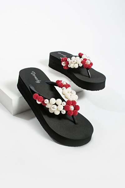Bermody Flip-flops cu talpă platformă și mărgele Suzan