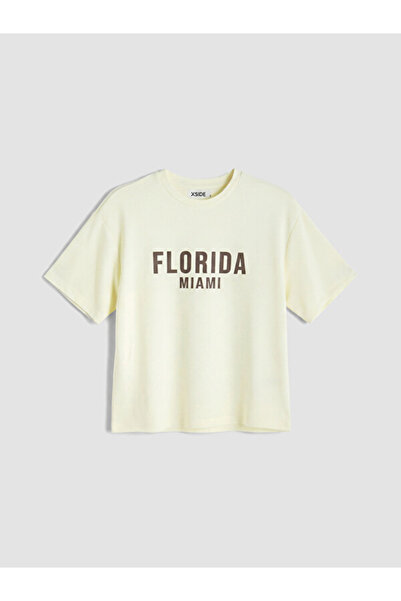 LC Waikiki RMZ GİYİM FARKIYA Tricou de damă cu imprimeu Florida, moale la ati...