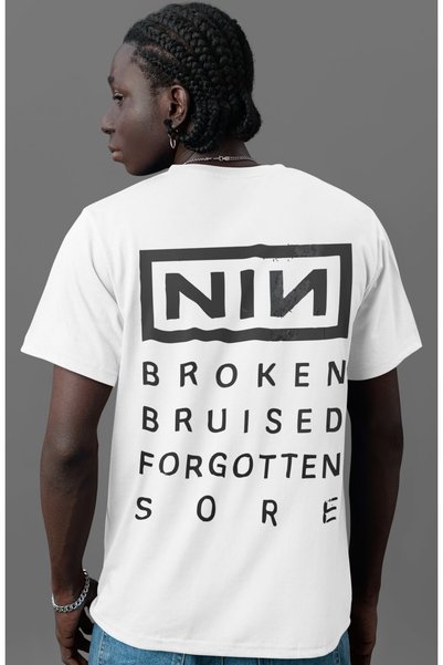 SEVBANO Nin Rock Metal Music Band Back Printed Unisex Oversize T-Shirt