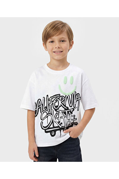 Primo Gino 100% Cotton Oversized Drop Shoulder T-Shirt With Chest Print and P...