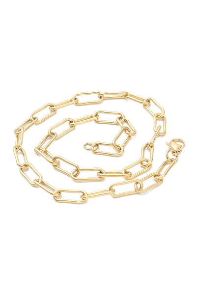 OEM Colier cu zale alungite, placat cu aur 18K