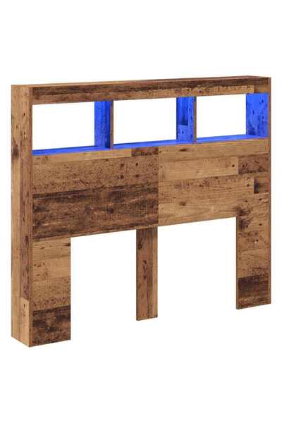 vidaxl Tăblie cap cu raft Lemn Vechi 120 x 17 x 102 cm Lemn compozit