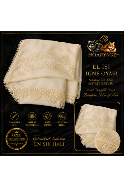 hoaryage Crepe Fabric Handcrafted Needlework, Prayer, Mevlit Cover, Special H...