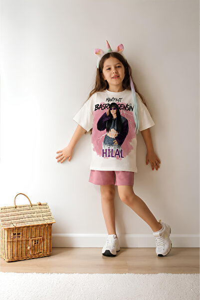 Belya Kids Wear Devojčički oversize pamučni set od 22 komada sa dizajnom polu...