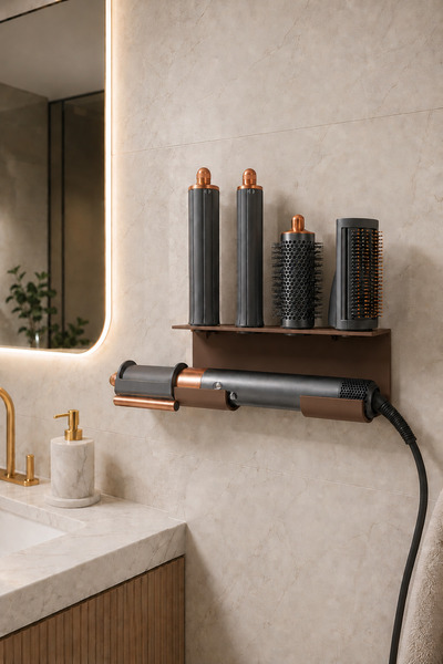 Arvella Studio Wall Mounted Bathroom Organizer Hair Dryer Stand |   Hair Drye...