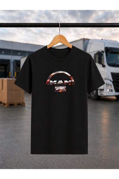 ONUR KANGAL Man Truck Themed Printed Premium T-Shirt Trc-7044
