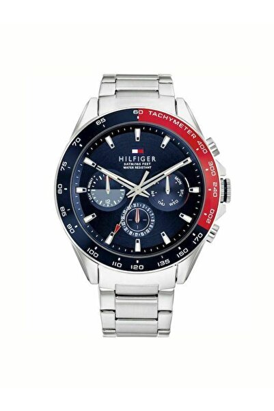Tommy Hilfiger Owen Ανδρικό Ρολόι 46mm Χρονογράφος Μπαταρίας με Ασημί Μεταλλι...