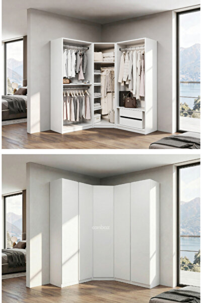 CANBAZ FURNİTURE Mira modüllü köşe 5 MDF kapaklı %100 MDF (KURULUM DAHİL)