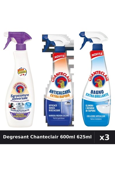 Chanteclair Set 3 Degresant Universal 600ml 625ml - Lavanda, Extra Rapid, Str...