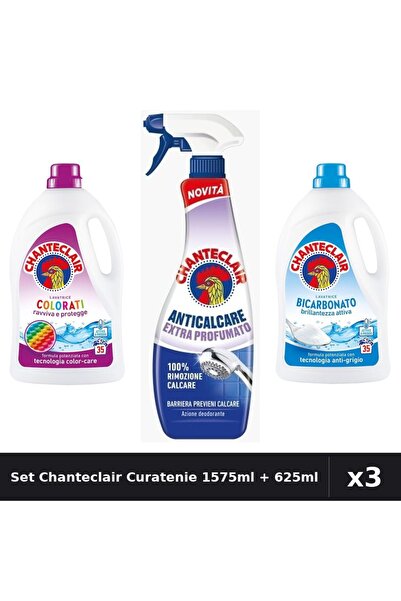 Chanteclair Set 3 Detergent Lichid Rufe 1575ml 35 Spalari - Color, Bicarbonat...