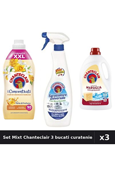 Chanteclair Set 3 Curatenie - Detergent 1575ml, Balsam 1800ml, Degresant 600ml