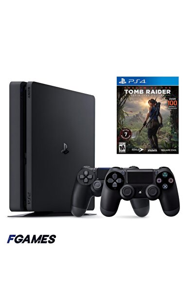 Sony Consola Playstation 4 Slim Ps4 500gb + Două controlere + Shadow Of The T...