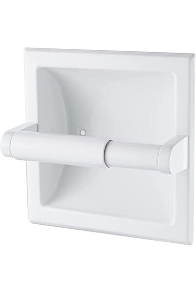 The Bros Recessed Toilet Paper Holder White - Bathroom Toilet Tissue Holder W...