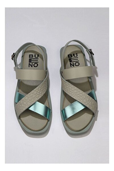 BUENO Shoes Yeşil Deri Kadın Sandalet 01ws2816
