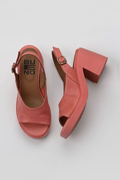 BUENO Shoes Mercan Deri Kadın Topuklu Sandalet 01wy12503