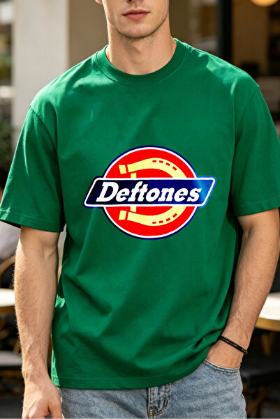Fleck تي شيرتات كاجوال للرجال مطبوع عليها شعار فرقة Deftones للرجال