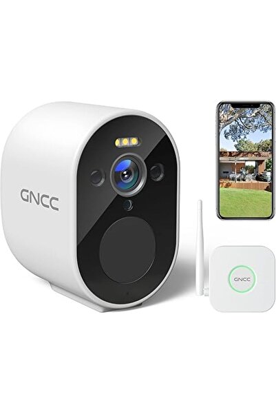 GNCC Cameră de securitate wireless de exterior, Cameră de supraveghere WiFi 1...