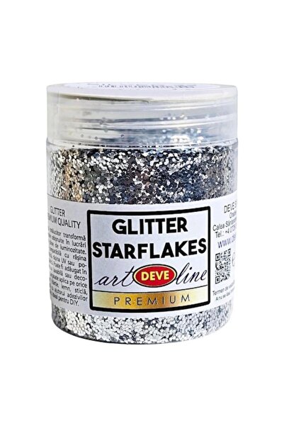 Deve Glitter starflakes metalic vision, DEVE, 50gr sclipici argintiu 32 pentr...
