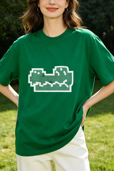 Fleck Womens T Shirts Crocodile Print Oversized Casual Style Green Color Summ...