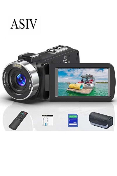 ASIV كاميرا رقمية بدقة 64 ميجابكسل وتصوير 8K - تكبير 18x، شاشة دوارة 3.0 بوصة...