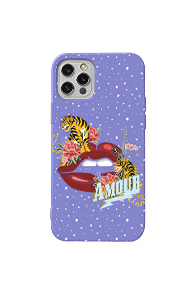 Other Apple iPhone 12 Pro Amour Purple Colored Silicone TPU Θήκη