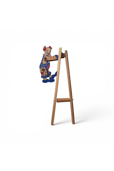 Hureggo Vintage Wooden Movable Acrobat Clown Puppet / Circus Ringmaster Toy 2...