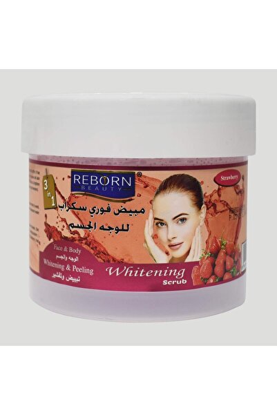 Reborn Beauty مقشر تفتيح البشرة بالفراولة 3 في 1 لجميع أنواع البشرة - 500 مل