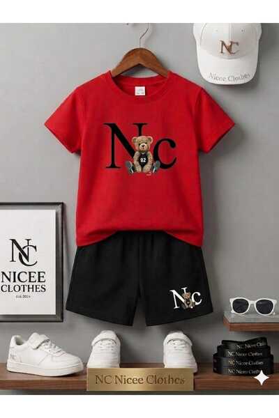 NC Nicee Clothes ΚΑΛΟΚΑΙΡΙΝΟ ΠΑΙΔΙΚΟ ΜΠΛΟΥΖΑΚΙ ΚΑΙ ΣΟΡΤΣ UNISEX (ΜΑΥΡΟ ΣΧΕΔΙΟ...