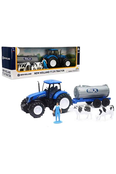 New Ray 1:32 New Holland T7.270 Traktör Çiftlik Oyun Seti - Traktör Kepçe-Sam...