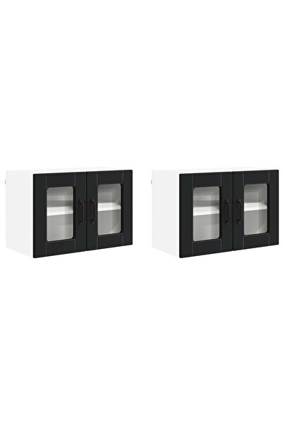 vidaxl Kitchen cabinet 2 pcs Black 60 x 31 x 40 cm Composite wood