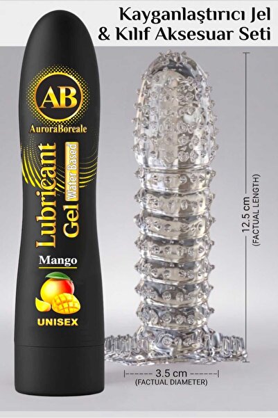 AuroraBoreale Premium 125 ML Mangolu Kayganlaştırıcı Jel Şeffaf Kılıf Tırtıkl...