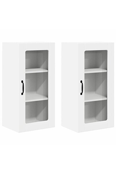 vidaxl Dulap de bucătărie 2 pcs Alb 40 x 31 x 80 cm Lemn compozit