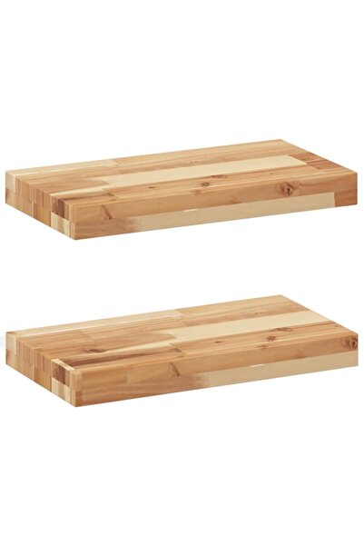 vidaxl Rafturi suspendate 2 buc. 60x20x4 cm lemn masiv acacia netratat