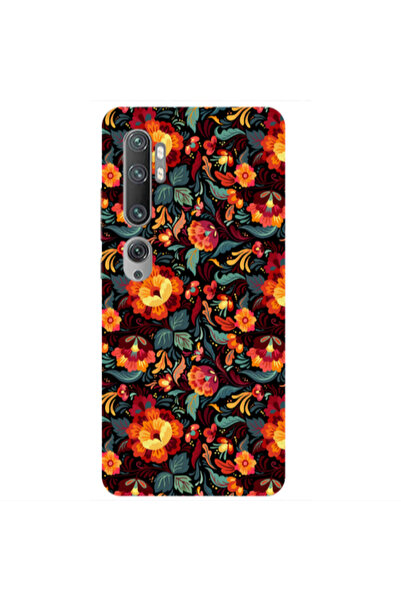 Other Xiaomi Mi Note 10 Pro Orange flowers Transparent Silicone TPU Θήκη