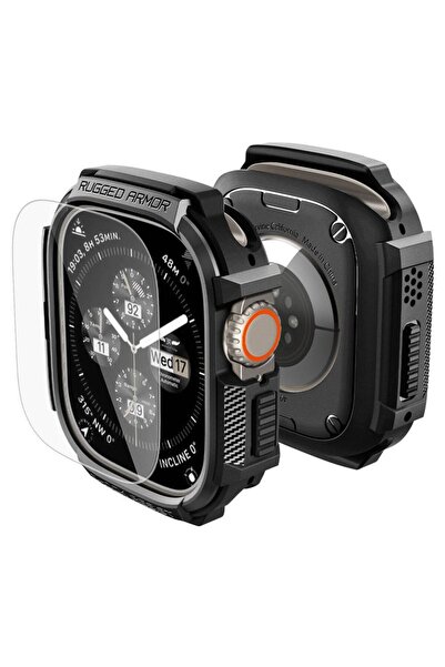 Spigen Θήκη+Τζαμάκι Rugged Armor Matte Black Apple Watch Ultra 49mm