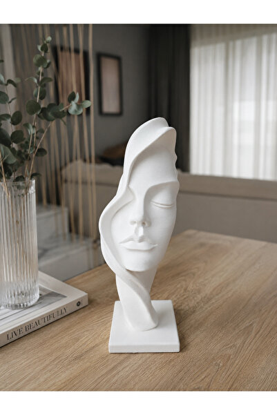 triora Soyut Kadın Yüz Dekoratif Obje 3d baskı ahşap dokulu pla baskı