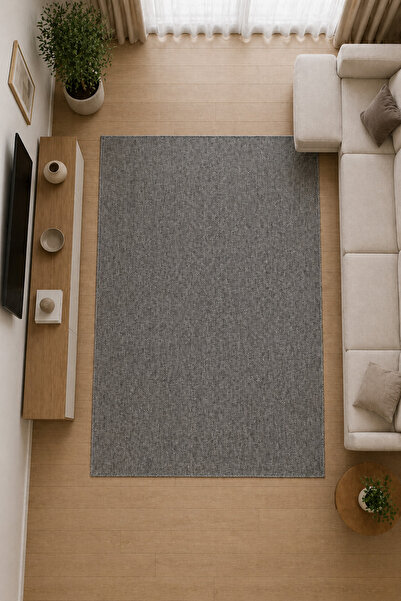 TCH Home Living Lys Bukle Antrasit Modern Yumuşak Jüt Taban Dokuma Halı Salon...