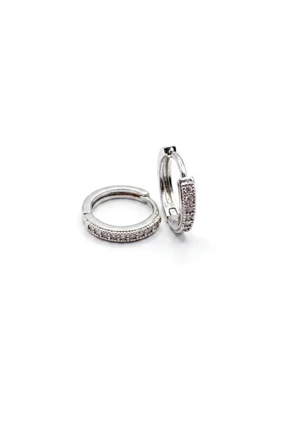 Marsilyan Nvdn- Ieg - Stone-Studded Hoop Earrings - Silver Iegrs-Nvdn1
