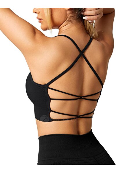Other ZAAYO Women's Gym Bra Padded Crossback Fitness Sports Bra Removable Che...