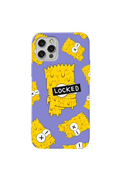 Other Apple iPhone 12 Pro Bart Simpson Purple Colored Silicone TPU Θήκη