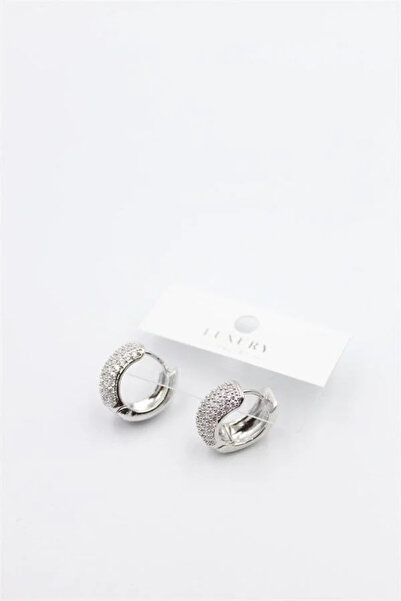 Marsilyan Nvdn- Ieg - Stone-Studded Hoop Earrings - Silver Iegrs-Nvdn1