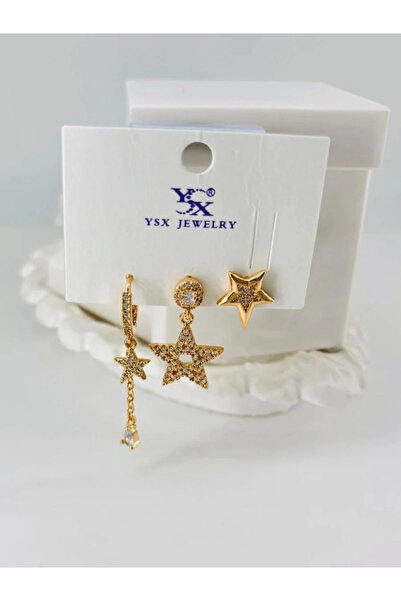 Marsilyan Nvdn- Ieg - Zircon Stone Triple Combination Earrings Iegrs-Nvdn1