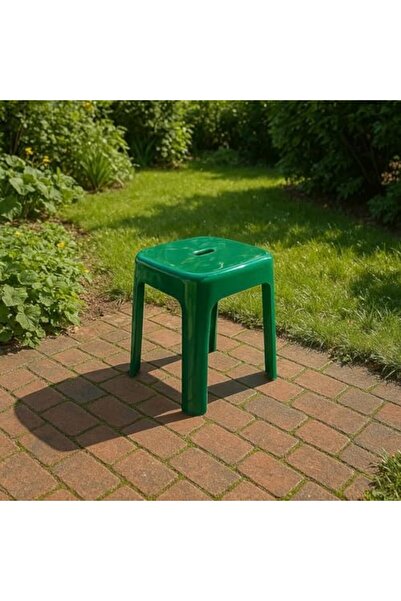Yıldızan Terra Organik Green, Plastic Model Sturdy Stool 36X36X46Cm Terra Org...