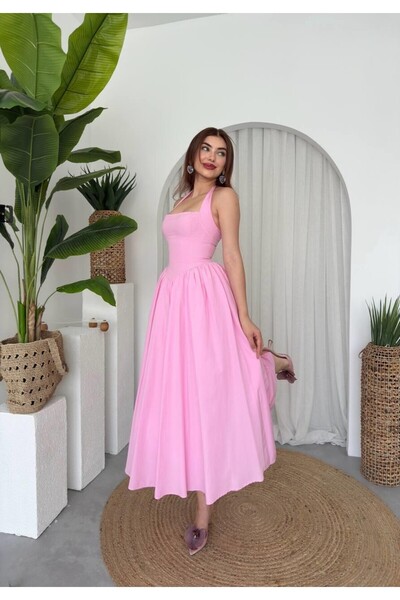 Caddebostan Moda Backless, Strappy, Midi Length Women's Dress, Stylish Summer...
