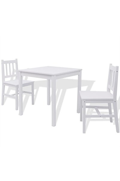 vidaxl Table Top Bottom Set , three pieces, white, pine wood