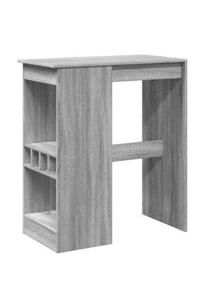 vidaxl Masă bar cu rafturi gri sonoma 90x47,5x103,5 cm lemn prelucrat