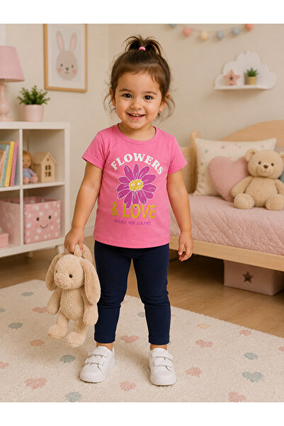 pio Kids Flowers Love Printed Tights Set