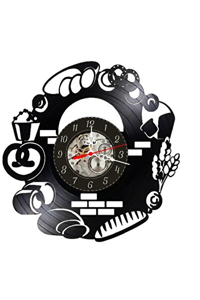 OEM Decorative Wall Clock Bakery and Pastry, made from upcycled vinyl record,...